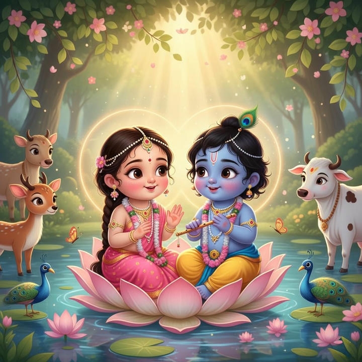 Cute Radha Krishna Hug DP