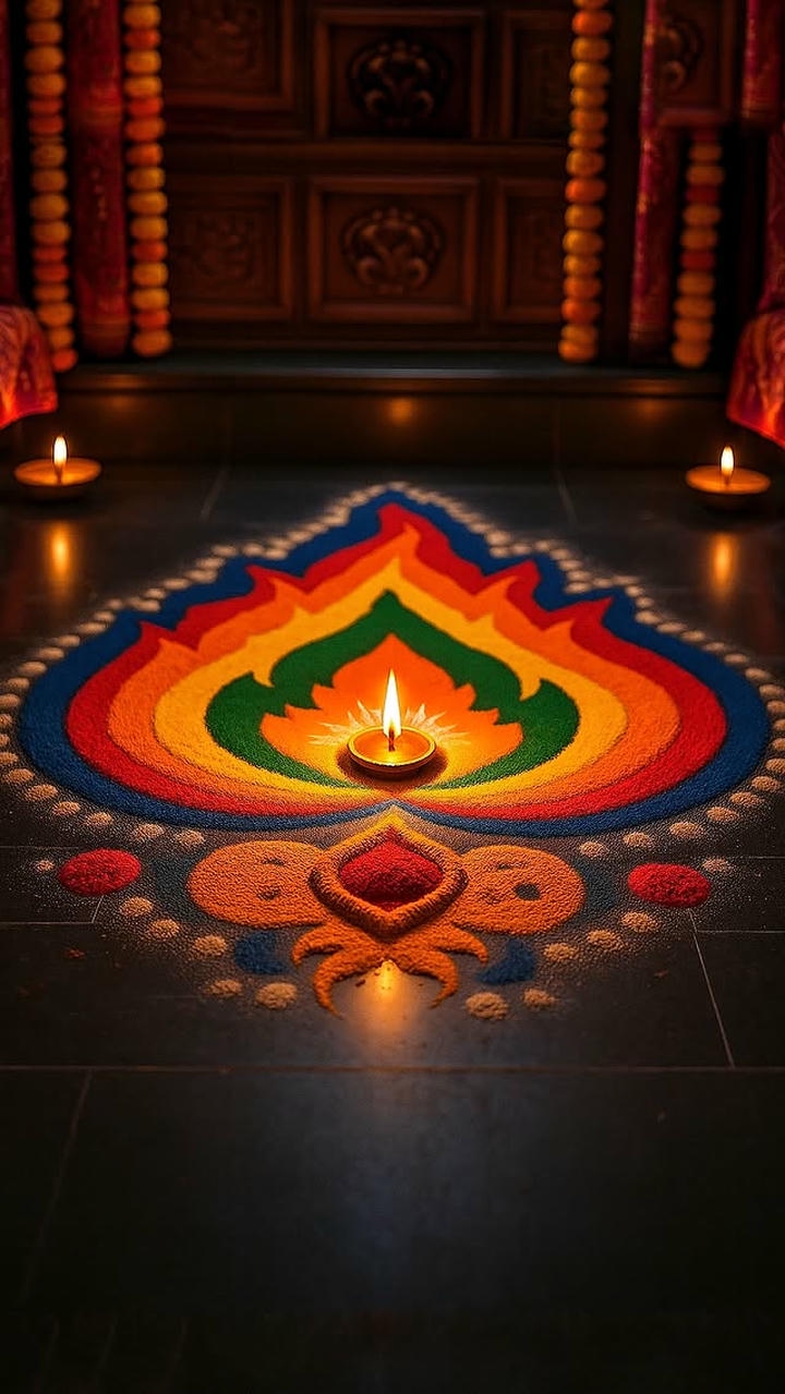 Dhanteras Rangoli kalash design