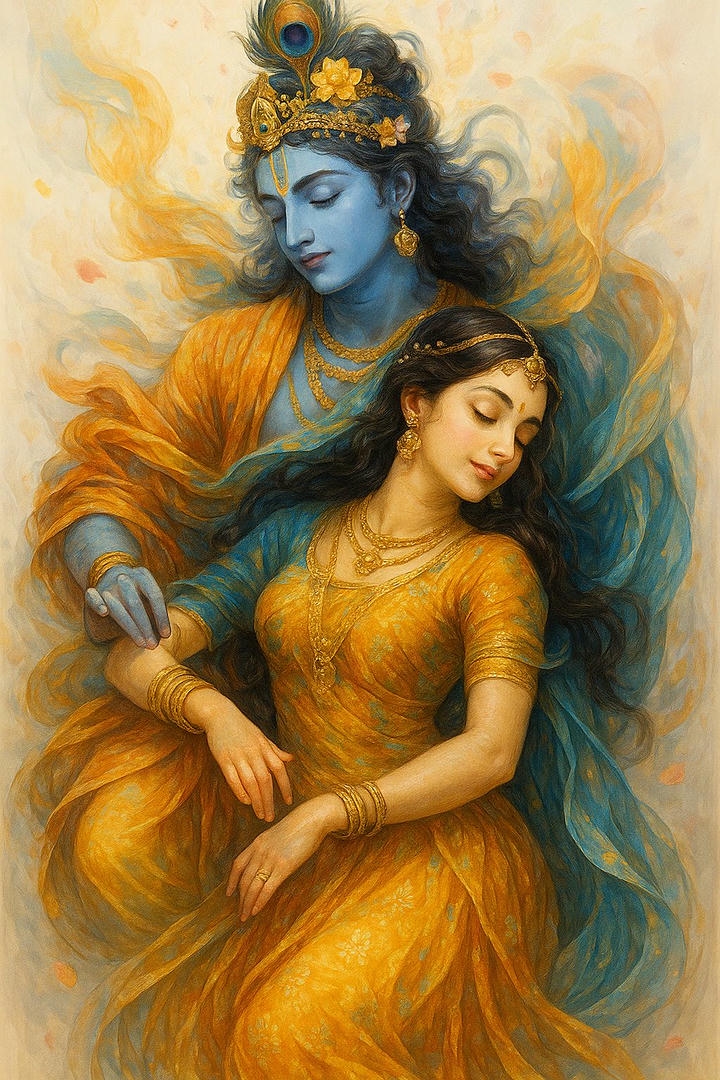 Divine hot Radha Krishna romance photos