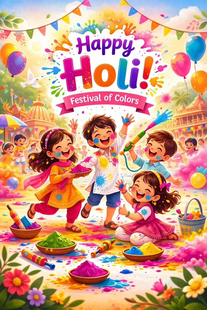 Holi Festival Cute Pic