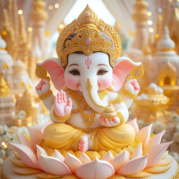 Lord Ganesha cute baby profile pic