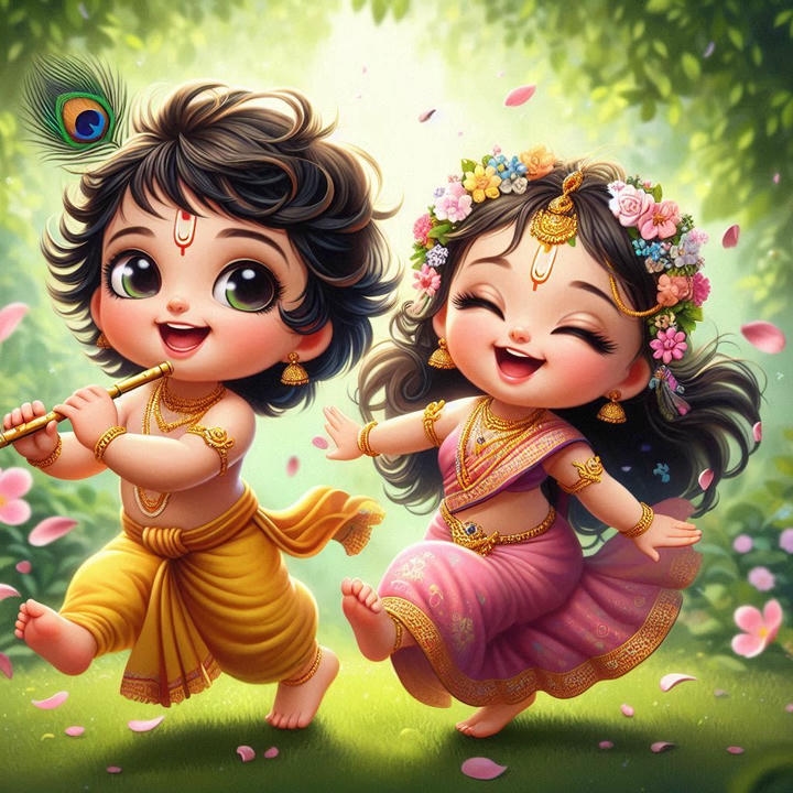 Love Cute Radha Krishna Couple DP