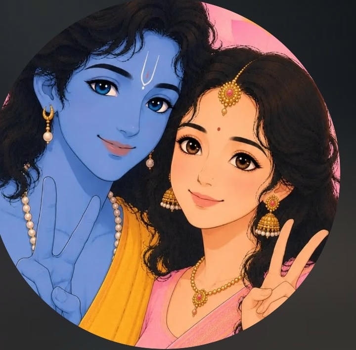 Love Cute Radha Krishna DP 4K