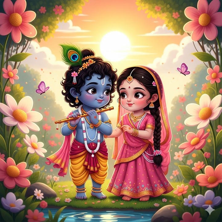 Love Cute Radha Krishna DP HD