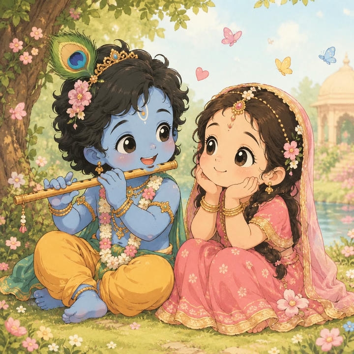 Love Cute Radha Krishna DP Photos