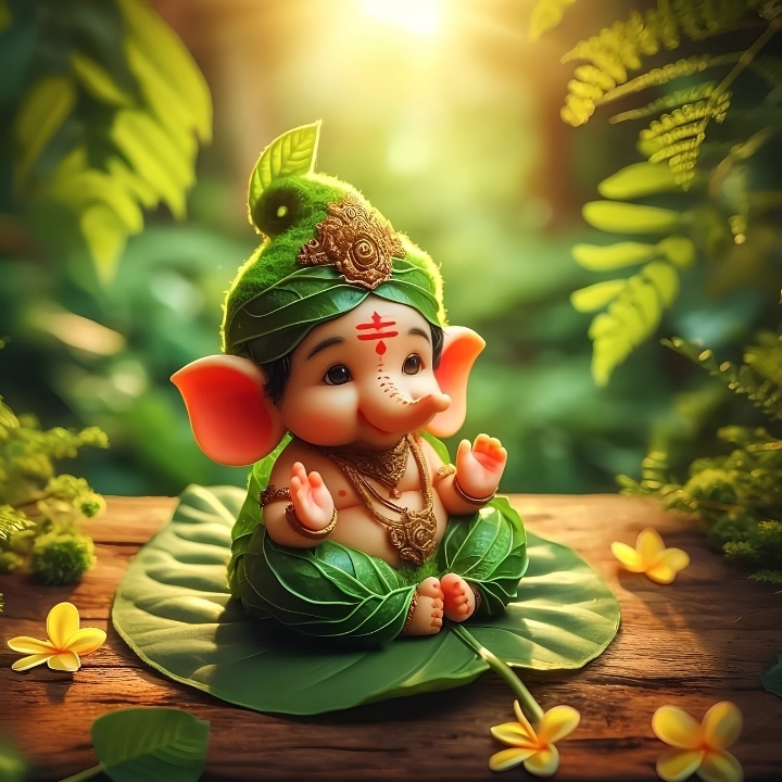 Modern cute baby Ganesh art