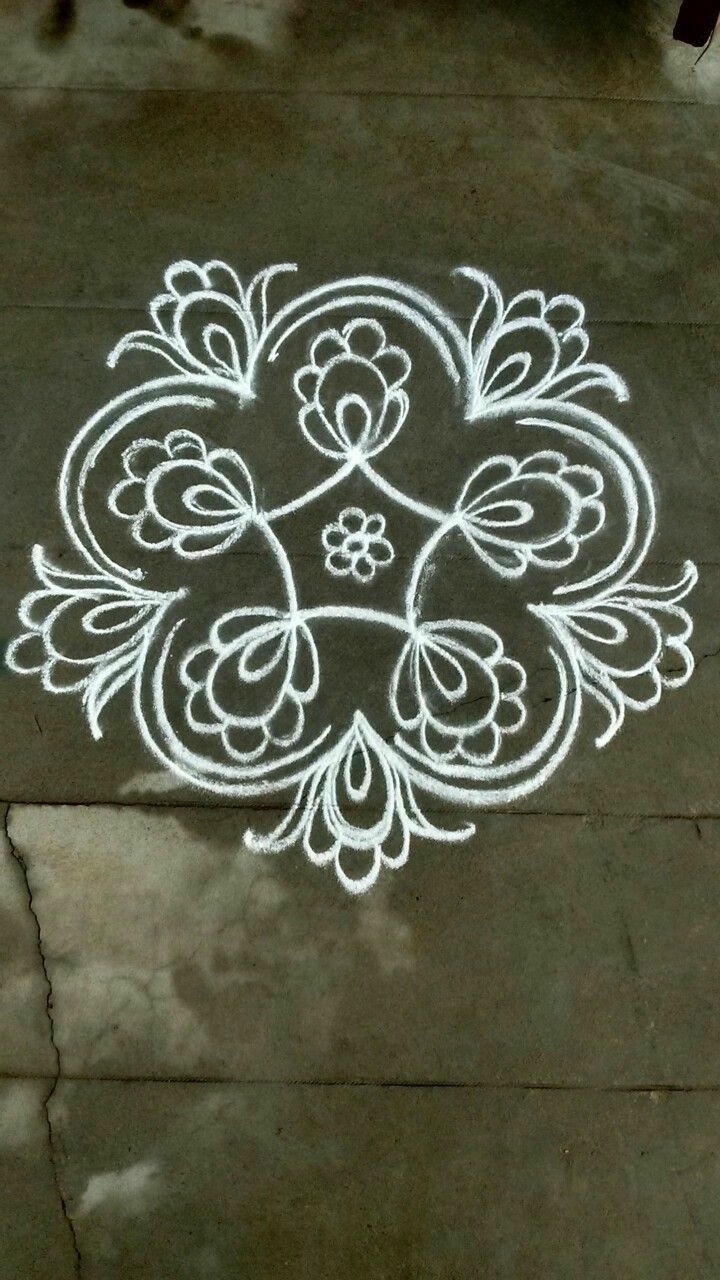 Peacock Simple Rangoli Design