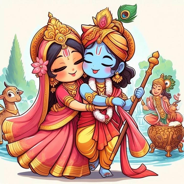 Radha Krishna Flute Love DP