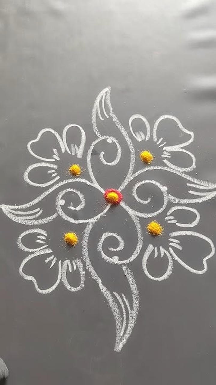 Simple Rangoli Design For Front Door