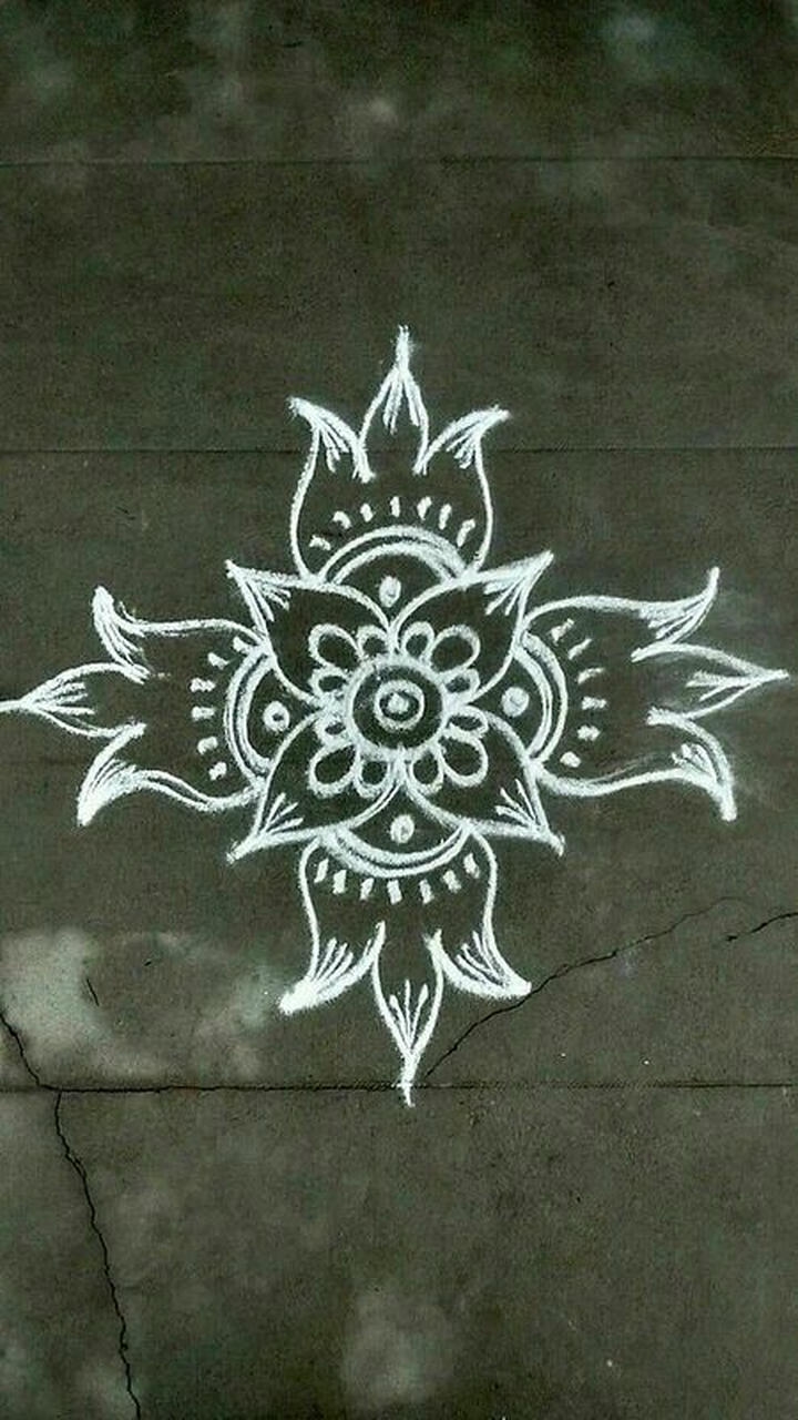 Simple Rangoli Design For Kids
