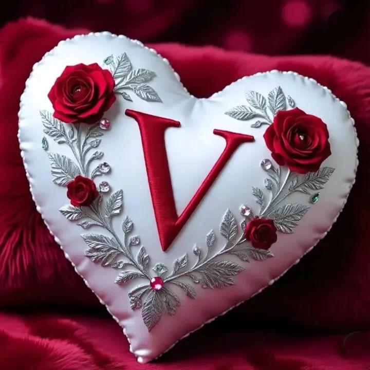 V Letter DP with Heart