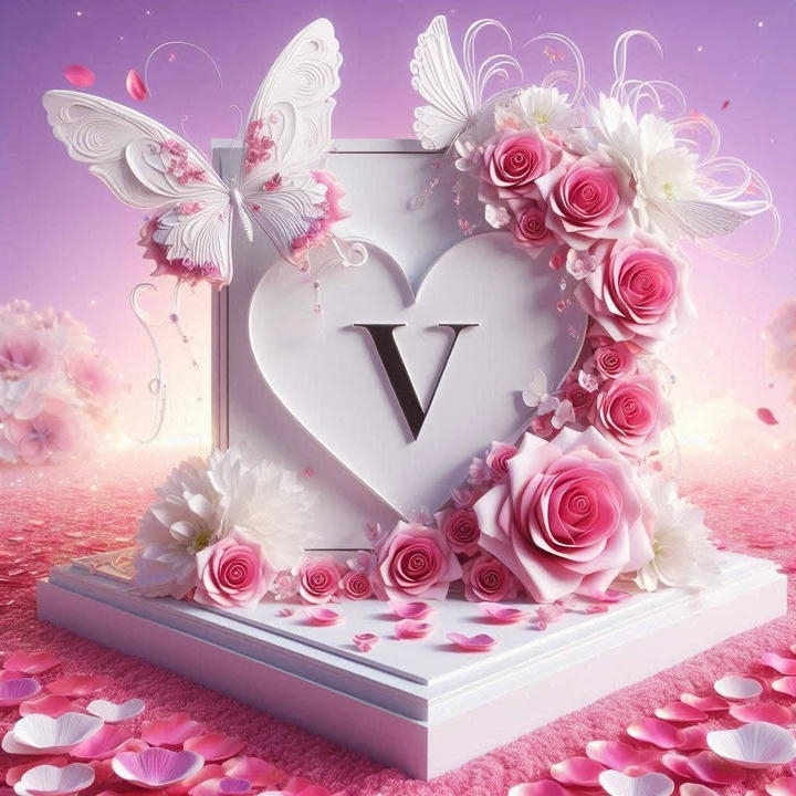 V Name Love DP for WhatsApp