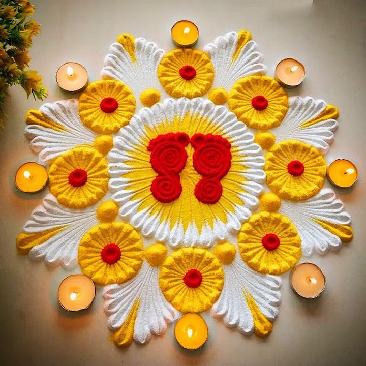 attractive flower rangoli designs