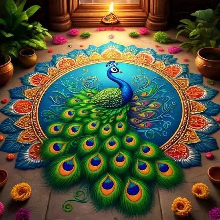 attractive freehand rangoli designs