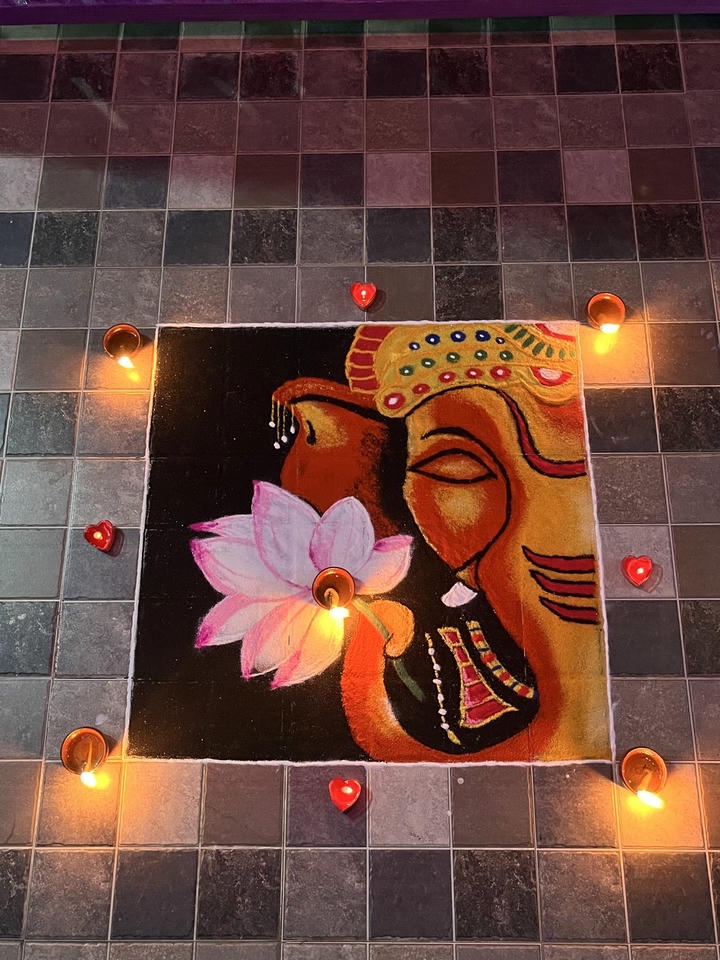 attractive jai shree ram rangoli