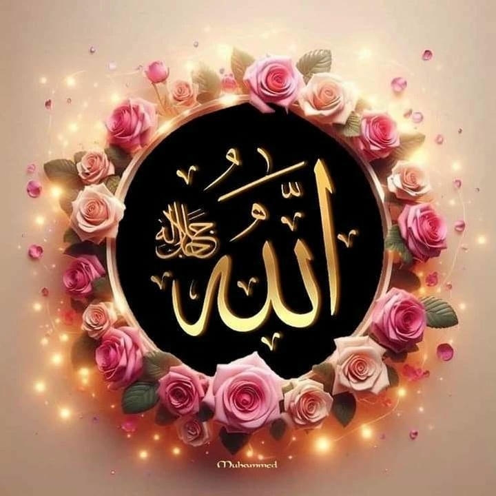 beautiful Allah name DP golden