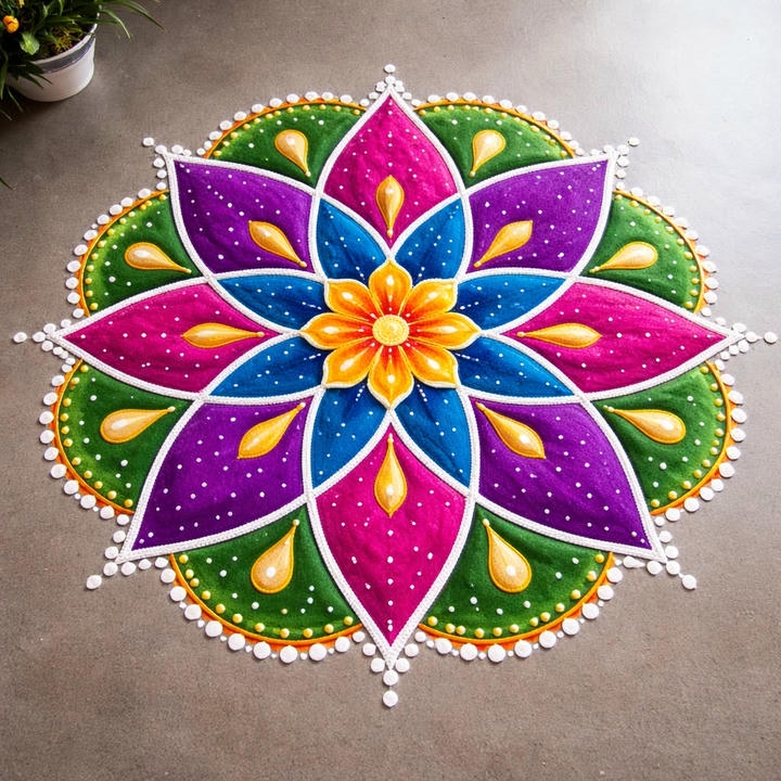 colourful attractive rangoli designs
