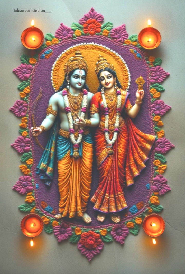 jai shree ram rangoli design photo