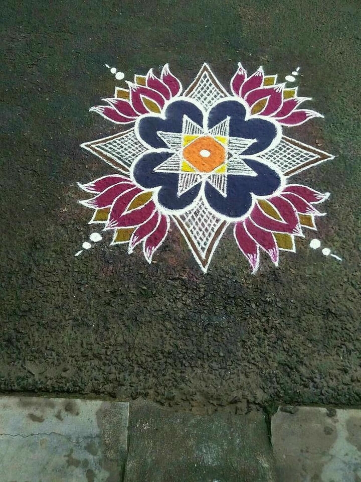 freehand rangoli kolam