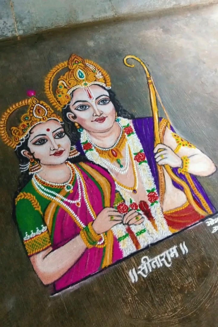 jai shree ram rangoli for diwali