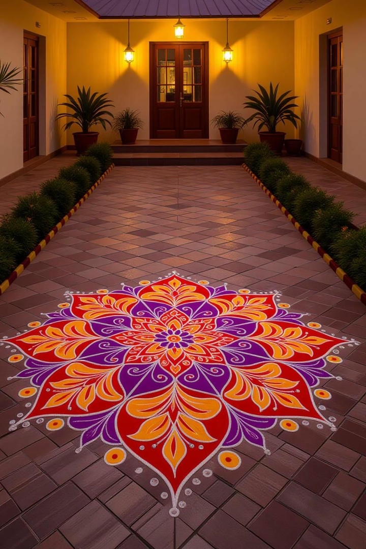 lotus rangoli kolam