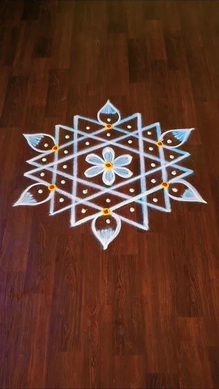 simple peacock rangoli