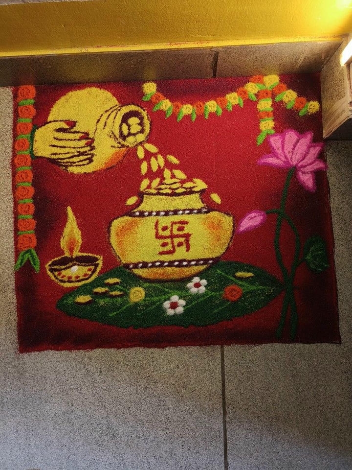 Dhanteras Rangoli Design Easy and Beautiful