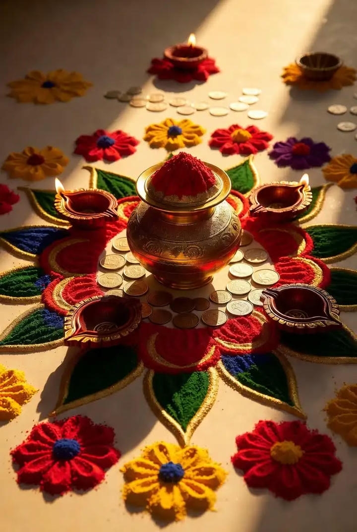 Dhanteras Rangoli Design Simple