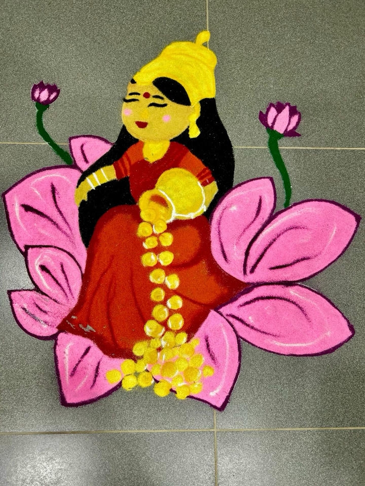 Dhanteras Rangoli Design with Kalash