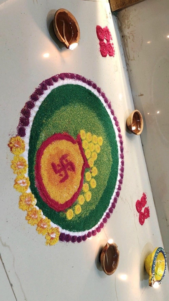 Easy Dhanteras Rangoli Design