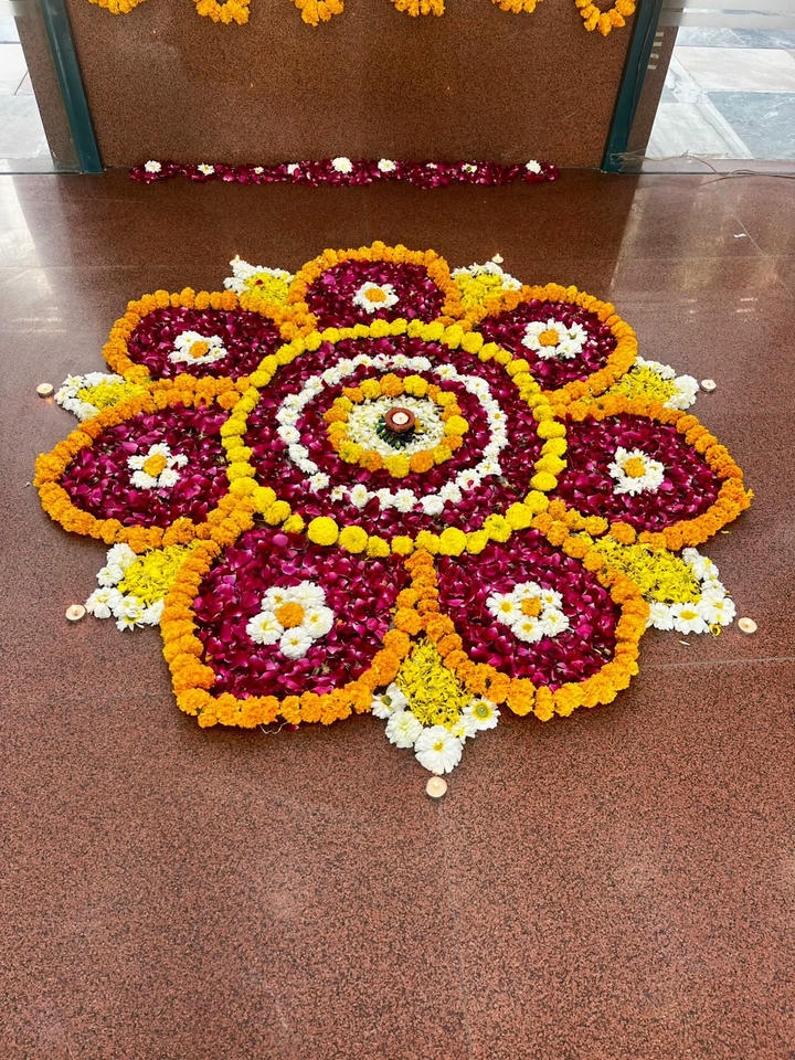 Easy Flower Rangoli Design