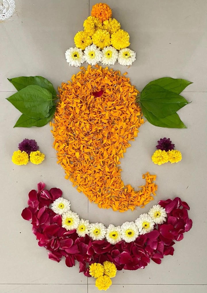 Flower Petals Rangoli Design