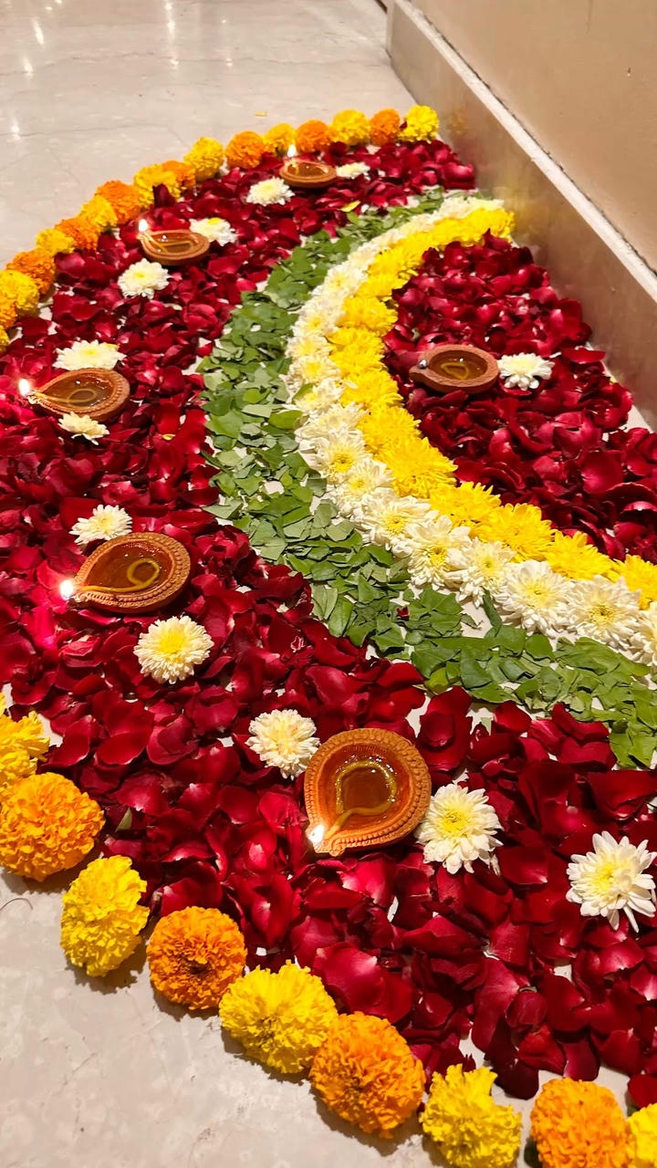 Fresh Flower Rangoli Design