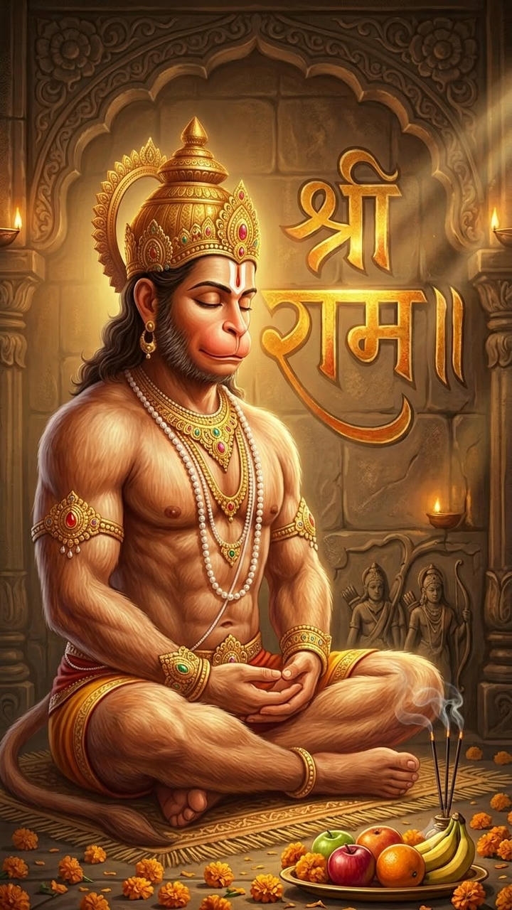 Hanuman Ji Ki Photo With Mountain
