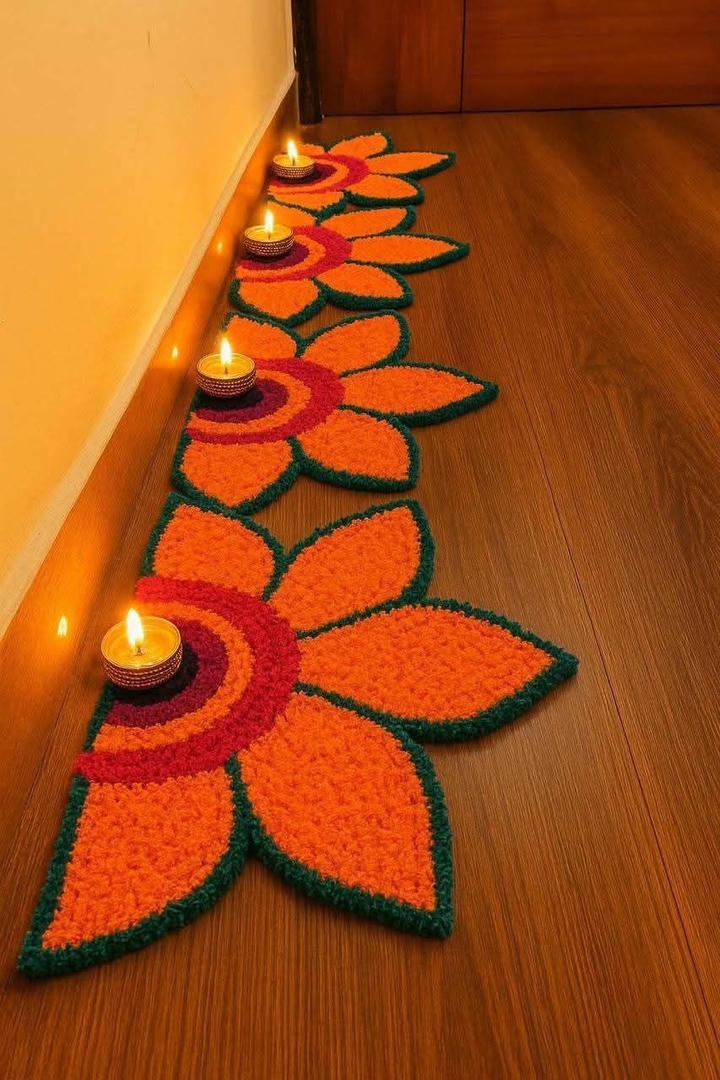 Latest Flower Rangoli Design