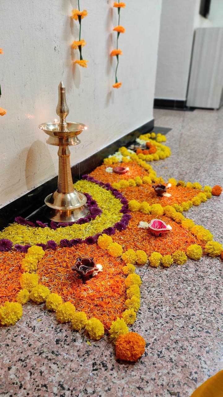 Marigold Flower Rangoli Design