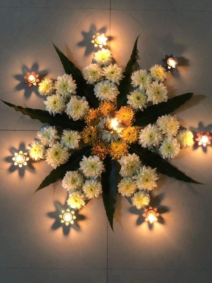 Modern Flower Rangoli Design