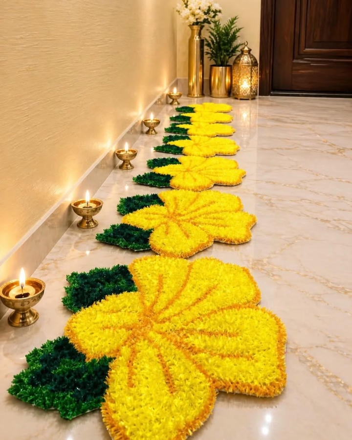 Round Flower Rangoli Design