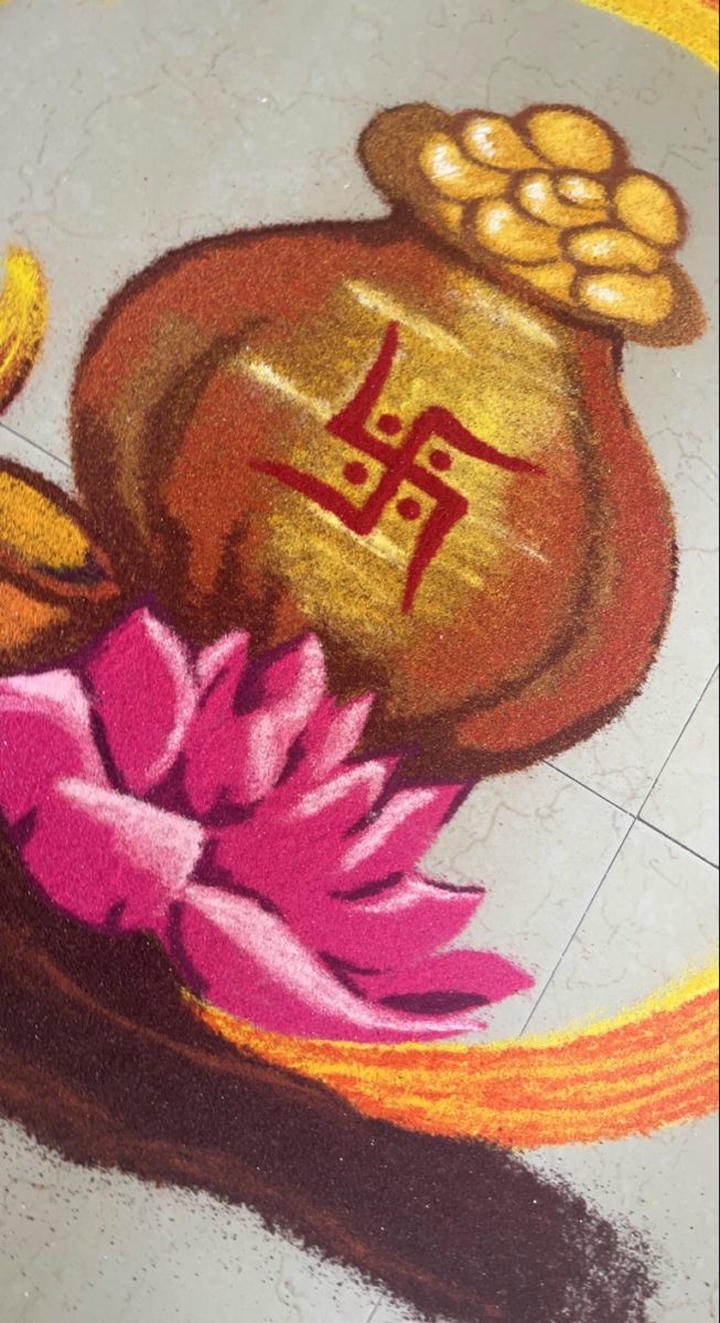 Small Dhanteras Rangoli Design