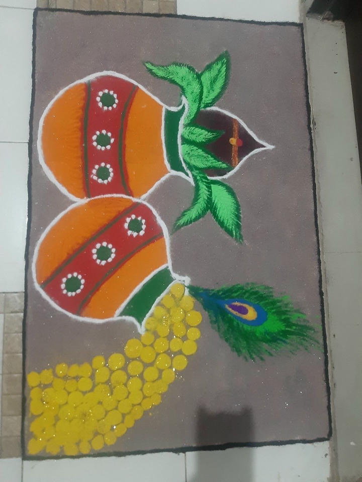 Traditional Dhanteras Rangoli Design
