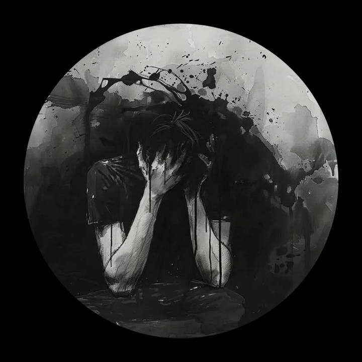 alone sad dp black