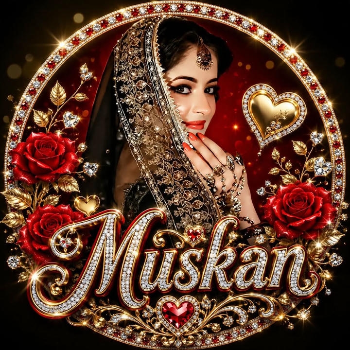 beautiful muskan name dp black