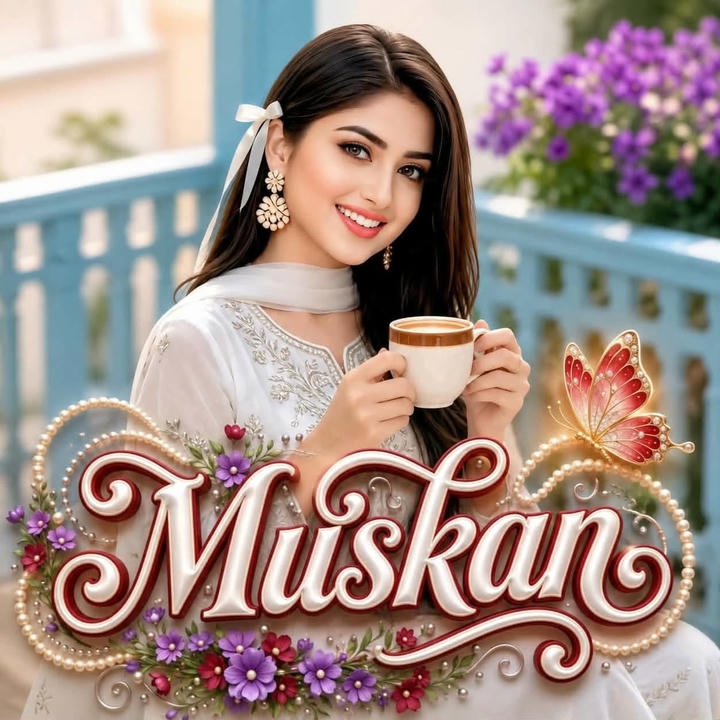 beautiful muskan name dp design