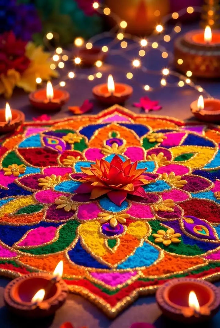 beautiful rangoli design photo