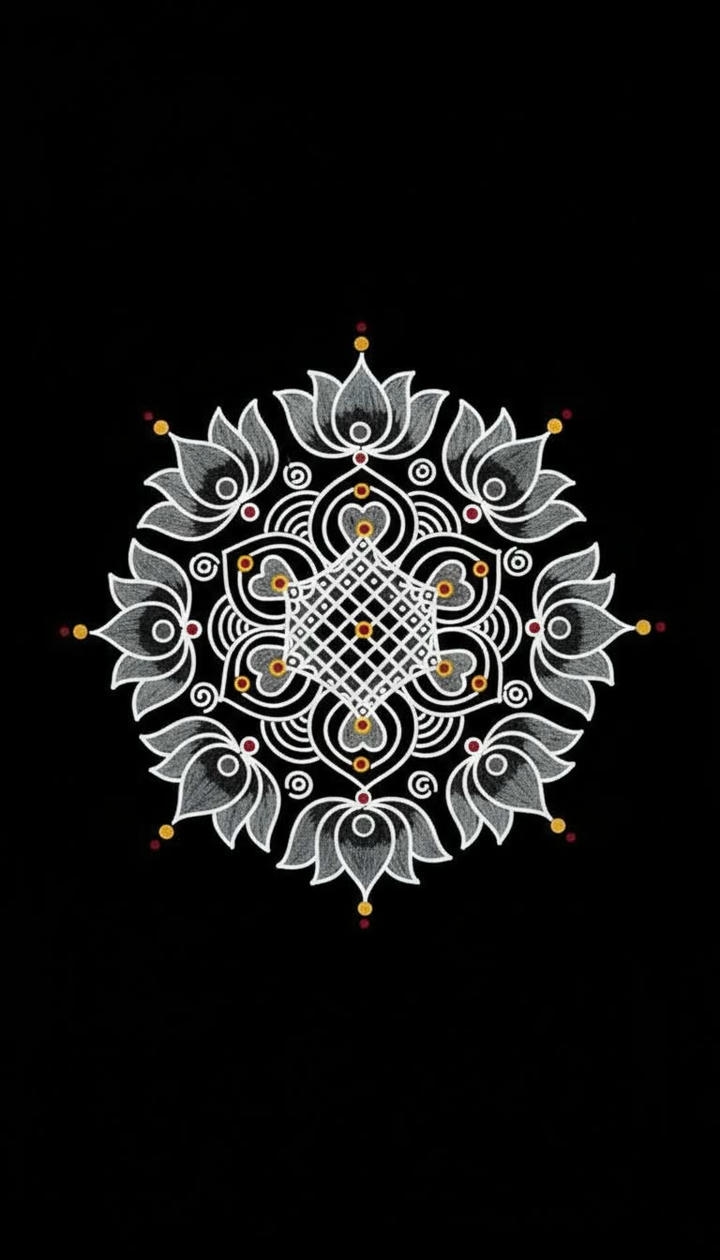 colorful dasara rangoli