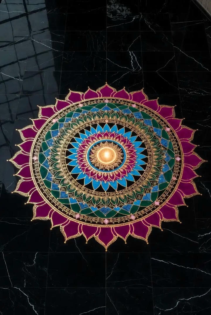 colourful rangoli design photo