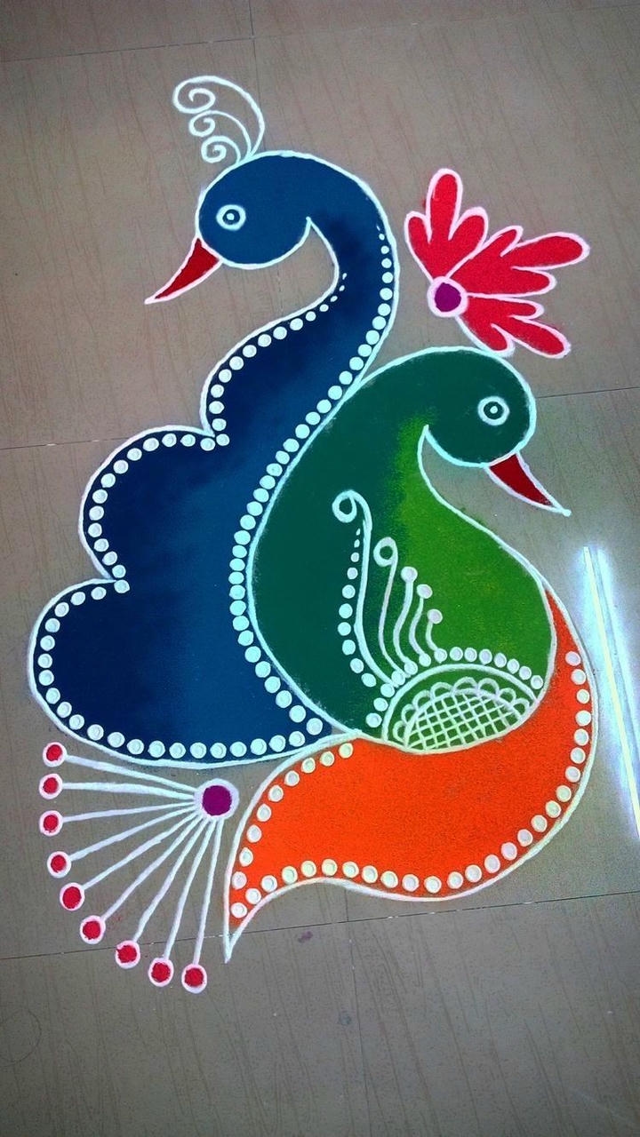 corner rangoli design photo
