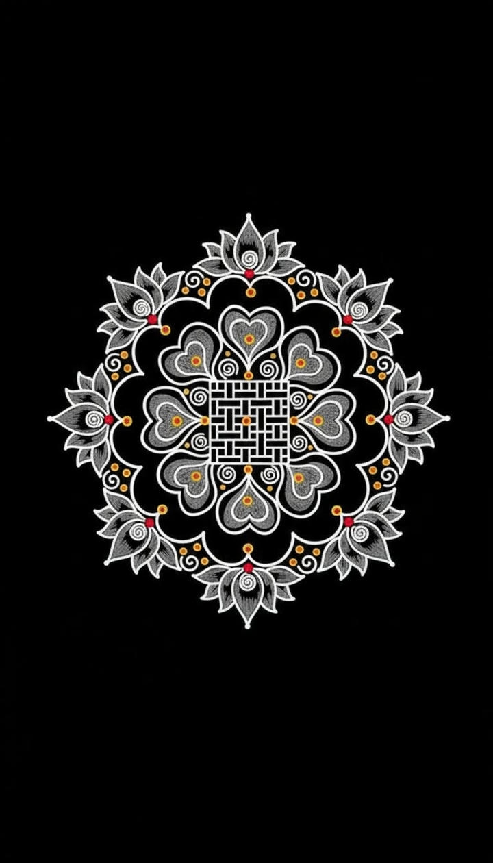 dasara rangoli at entrance