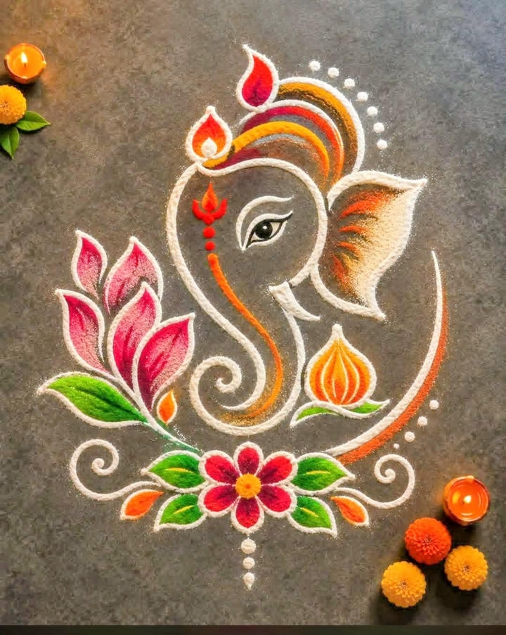 dot rangoli design photo