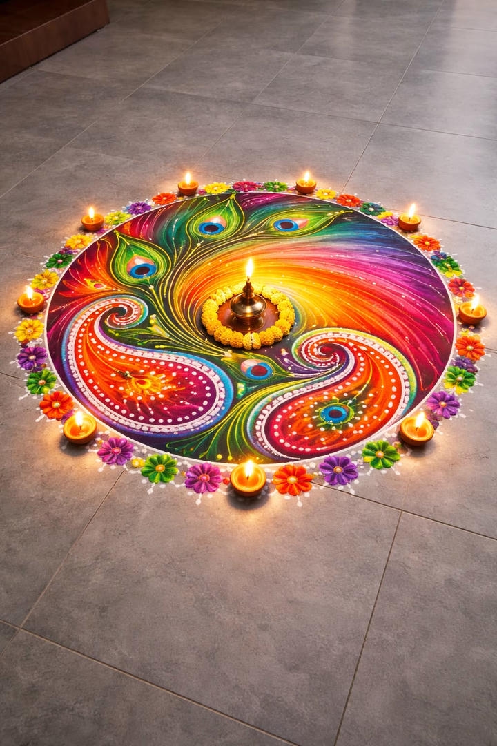 easy rangoli design photo